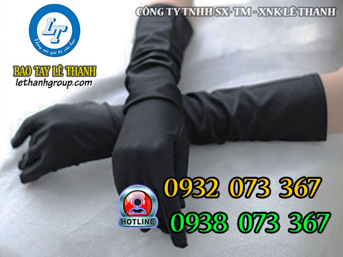 Gía sỉ găng tay cotton đen cổ tay dài Găng tay cotton đen cổ tay dài