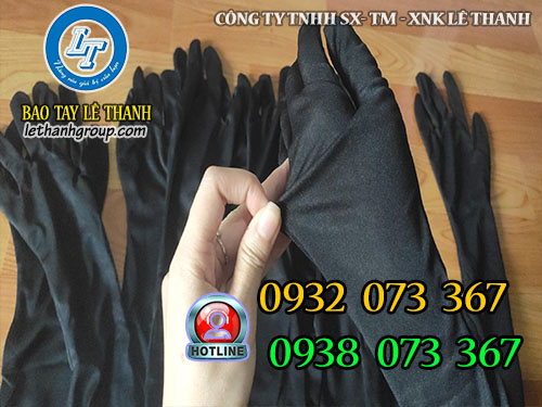 Gía sỉ găng tay cotton đen cổ tay dài Găng tay cotton đen cổ tay dài