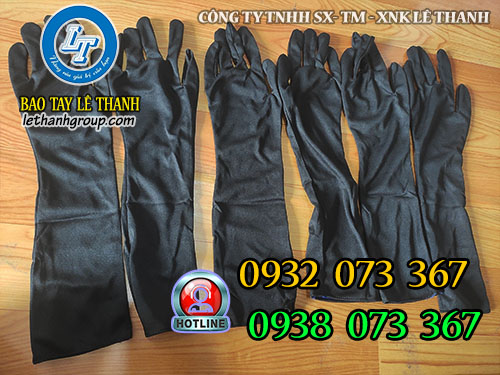 Gía sỉ găng tay cotton đen cổ tay dài Găng tay cotton đen cổ tay dài