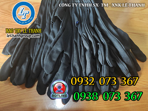 Giá sỉ găng tay cotton đen cổ tay dài chống nắng Găng tay cotton đen cổ tay dài