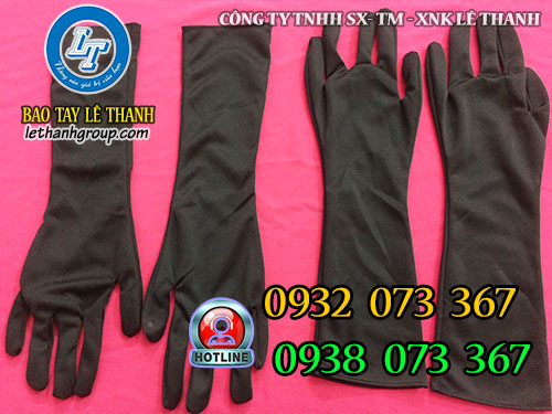 Giá sỉ găng tay cotton đen cổ tay dài chống nắng tốt Găng tay cotton đen cổ tay dài