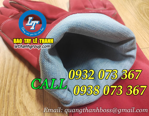 Găng tay da hàn cổ ngắn, cổ dài giá hấp dẫn 3 Găng tay da hàn màu đỏ