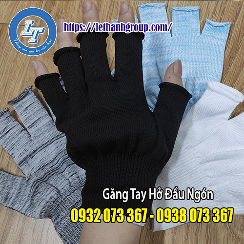 MUA GĂNG TAY VẢI THUN HỞ NGÓN TẠI LETHANHGROUP GĂNG TAY HỞ NGÓN MÀU ĐEN CHO NAM