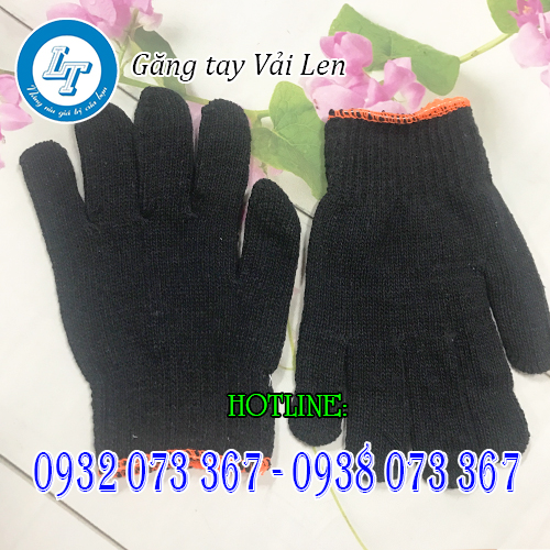 GIÁ SỈ RẺ GĂNG TAY LEN BẢO HỘ MÀU ĐEN LOẠI DÀY găng tay vải len màu đen