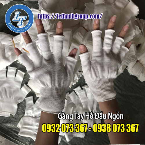 MUA GĂNG TAY VẢI THUN HỞ NGÓN TẠI LETHANHGROUP GĂNG TAY LEN HỞ NGÓN MÀU TRĂNG