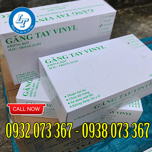 Găng tay cao su trong suốt dùng 1 lần giá rẻ TPHCM găng tay y tế vinyl màu trắng
