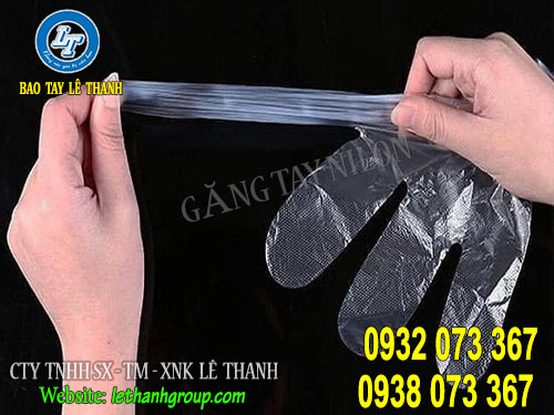 Bao tay nilon, găng tay xốp dùng 1 lần Bao tay nilon