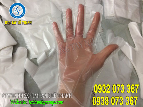 Bao tay nilon, găng tay xốp dùng 1 lần Bao tay nilon