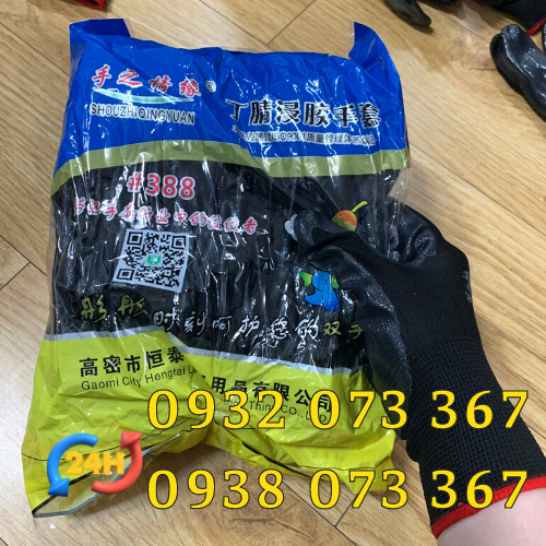 Găng tay phủ sơn đen giá rẻ ở đâu bán? găng tay poly phủ sơn đen