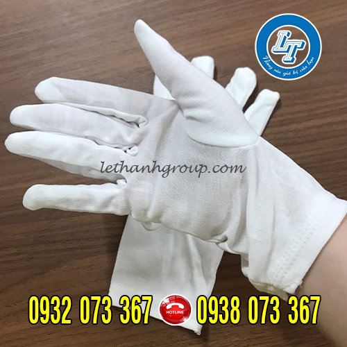 BÁN GIÁ RẺ BAO TAY VẢI RÁP KẺ MÀU TRẮNG BỀN ĐẸP TẠI BÌNH TÂN, TÂN PHÚ găng tay ráp kẻ vải cotton dày dặn