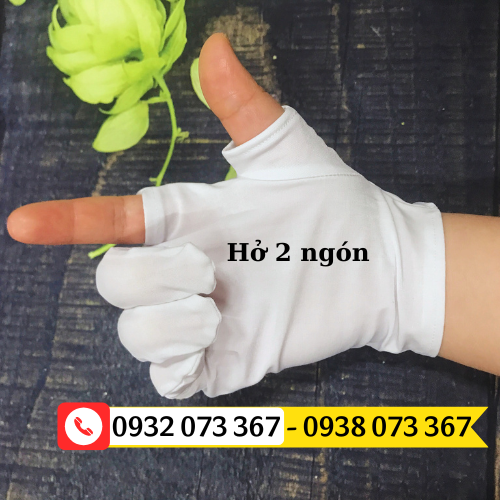Phân phối sỉ lẻ các loại găng tay vải thun trắng mỏng găng tay hở 2 ngón