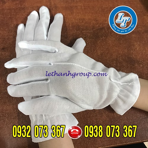 BÁN GIÁ RẺ BAO TAY VẢI RÁP KẺ MÀU TRẮNG BỀN ĐẸP TẠI BÌNH TÂN, TÂN PHÚ găng tay vải mỏng màu trắng
