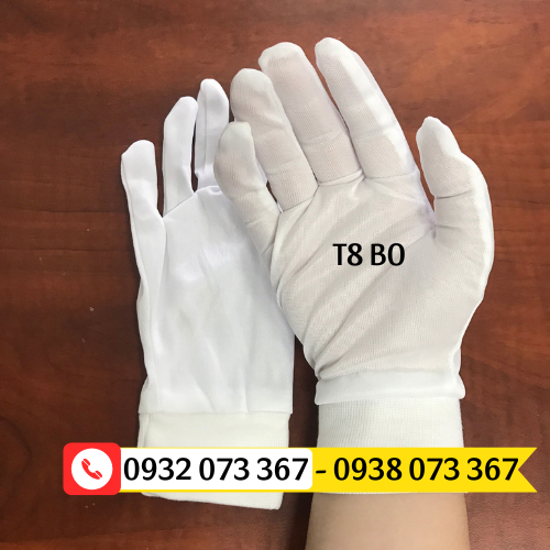 Phân phối sỉ lẻ các loại găng tay vải thun trắng mỏng găng tay thun t8 bo