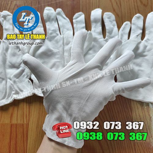 Bao tay vải thun trắng giá rẻ đón Tết Găng tay vải thun trắng