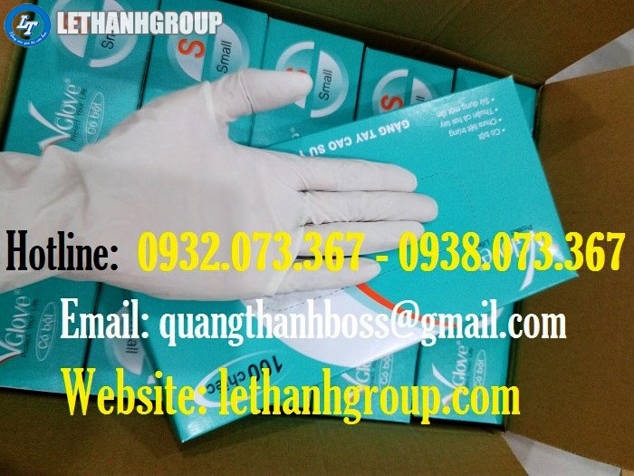 Găng tay y tế latex Vglove Găng tay y tế latex vglove trắng