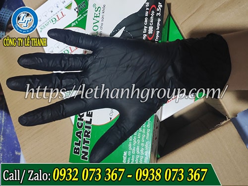 Găng tay y tế có bột, không bột giá hợp lý Găng tay TT Gloves đen nitrile