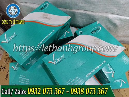 Găng tay y tế có bột, không bột giá hợp lý Găng tay Vglove trắng có bột