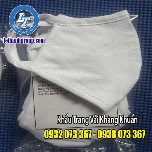 XƯỞNG MAY GIA CÔNG KHẨU TRANG VẢI KHÁNG KHUẨN GIÁ TỐT khẩu trang kháng khuẩn màu trắng