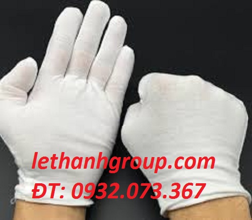 Găng tay vải thun trắng