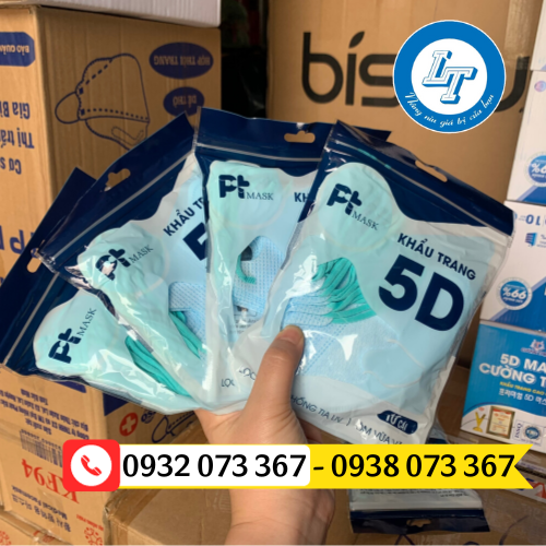 TÌM NƠI CUNG CẤP KHẨU TRANG 5D MÀU TRẮNG, XANH GIÁ SỈ THÙNG khẩu trang 5d màu xanh
