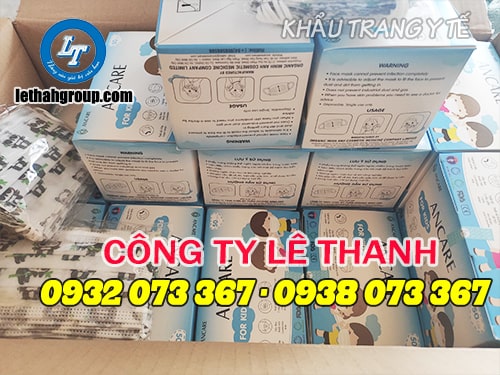 Khẩu trang cho bé Ancare For KId an toàn, giá rẻ 10 hốp khẩu trang y tế ancare fof kid