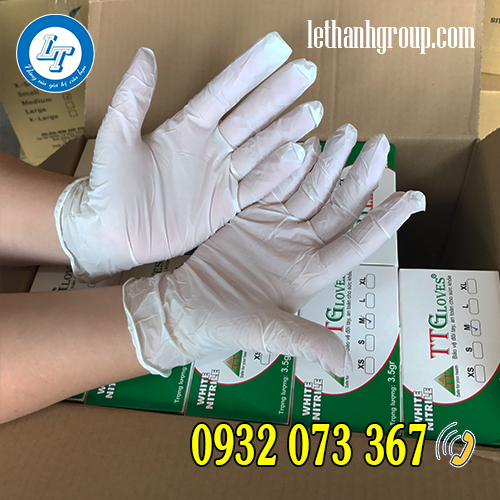 NƠI BÁN GIÁ RẺ GĂNG TAY Y TẾ NITRILE KHÔNG BỘT MÀU TRẮNG, XANH, ĐEN găng tay TT GLOVE