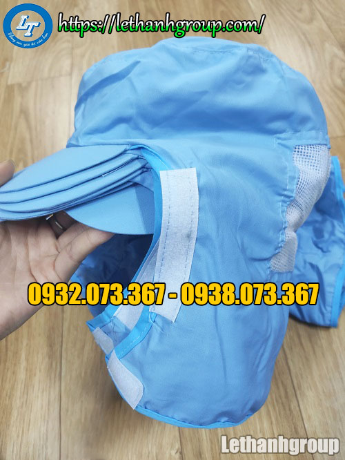 nón trùm đầu thủy sản nón trùm đầu thủy sản màu xanh có khẩu trang