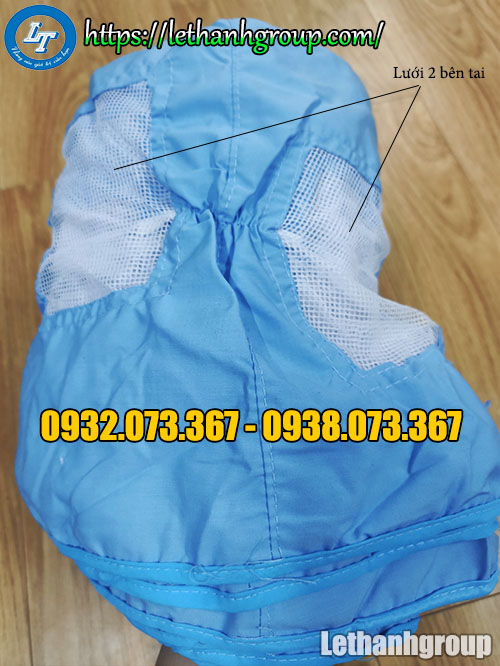 nón trùm đầu thủy sản nón trùm đầu thủy sản màu xanh có khẩu trang