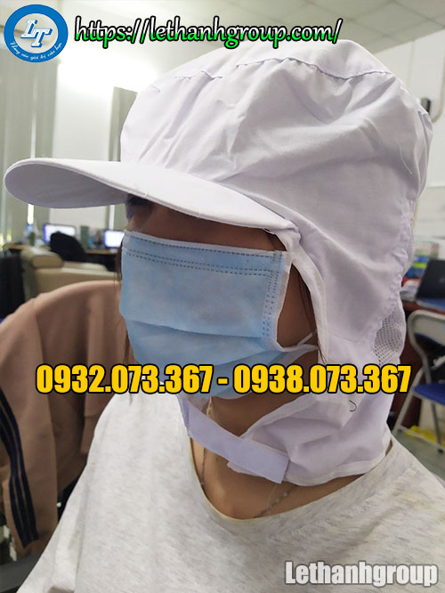 nón trùm đầu thủy sản nón trùm đầu thủy sản màu trắng không có khẩu trang