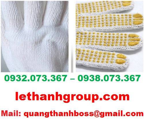 Găng tay len phủ hạt nhựa Găng tay len phủ hạt nhựa