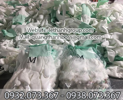 găng tay phủ PU màu trắng lòng bàn tay găng tay phủ PU màu trắng lòng bàn tay