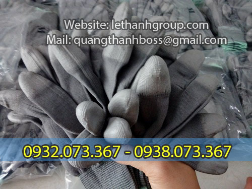 găng tay phủ pu màu xám phủ ngón tay găng tay phủ pu màu xám phủ ngón tay