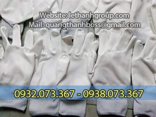 găng tay phủ pu lòng bàn tay màu trắng găng tay phủ pu lòng bàn tay màu trắng