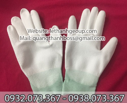 găng tay phủ pu lòng bàn tay màu trắng găng tay phủ pu lòng bàn tay màu trắng