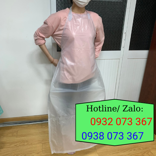Tạp dề nhựa trong chống thấm nước giá sỉ yếm nhựa trong suốt