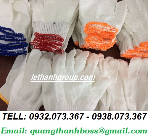 GĂNG TAY TRẮNG POLY VIỀN CỔ TAY NHIỀU MÀU