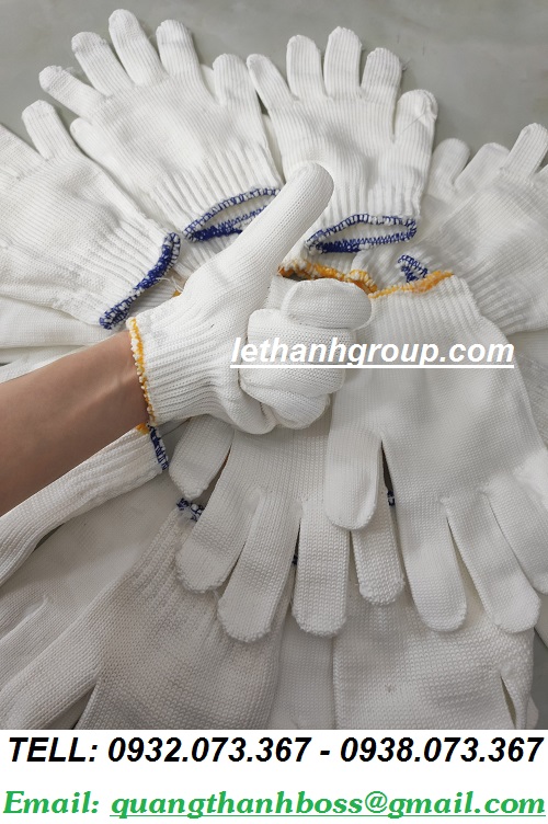 GĂNG TAY LEN TRẮNG POLY