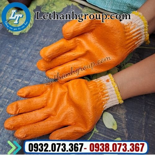 xưởng chuyên sỉ găng tay nhúng nhựa màu cam 80g xưởng chuyên sỉ găng tay nhúng nhựa màu cam 80g