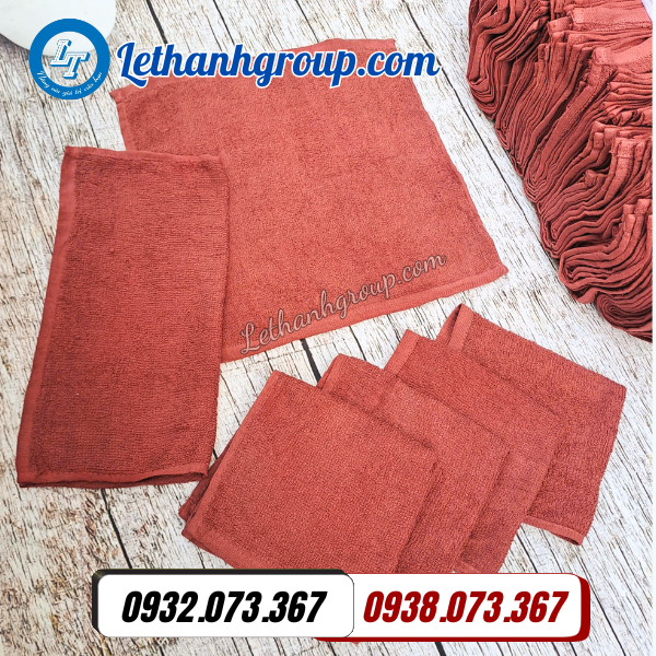 khăn lau cotton nâu đỏ lau đa năng