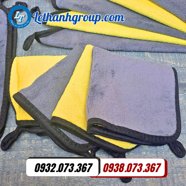khăn lau xe chuyên dụng vàng xám giá sỉ tận gốc