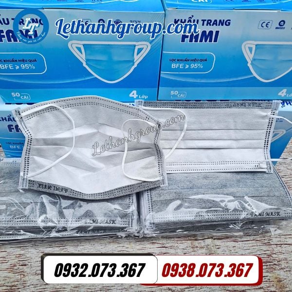 khẩu trang y tế 4 lớp màu xám giá sỉ cực rẻ