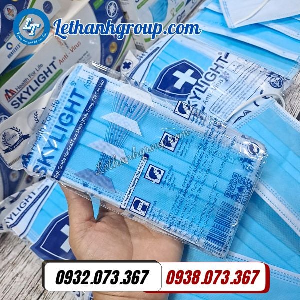 khẩu trang y tế 4 lớp màu xanh bịch 10 cái giá rẻ
