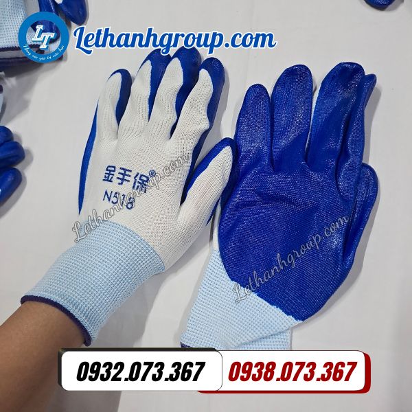 kho buôn găng tay phủ sơn xanh 518 giá sỉ chính hãng
