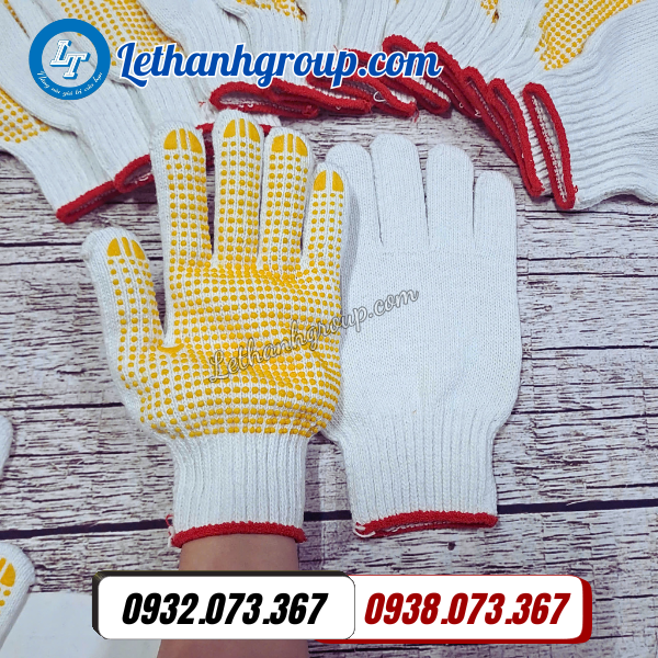 kho sỉ bao tay len bảo hộ phủ hạt nhựa 80g giá gốc