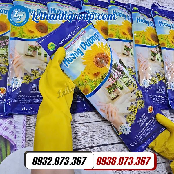 mối lấy sỉ găng tay cao su hướng dương đủ màu đủ size giá tận gốc