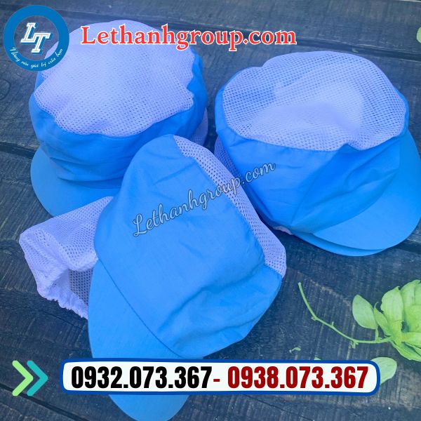 mũ vải xanh công nhân phối lưới giá rẻ tại xưởng