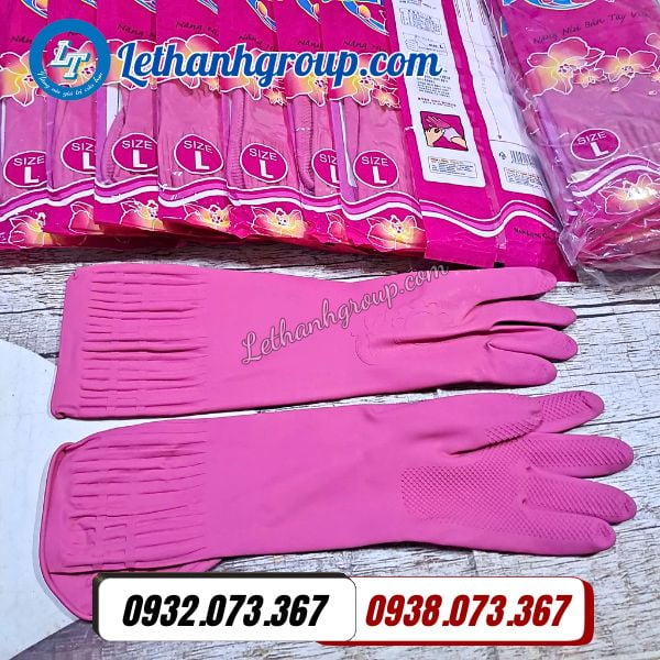 mua giá sỉ găng tay cao su năm long màu hồng dài ở đâu tphcm