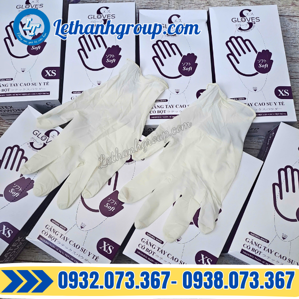 mua sỉ găng tay cao sy y tế latex sglove có bột thái lan ở đâu giá rẻ hcm