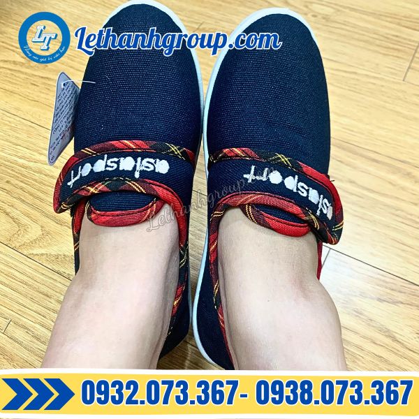 nguồn cung giày asia quai dán xanh đậm viền đỏ giá gốc