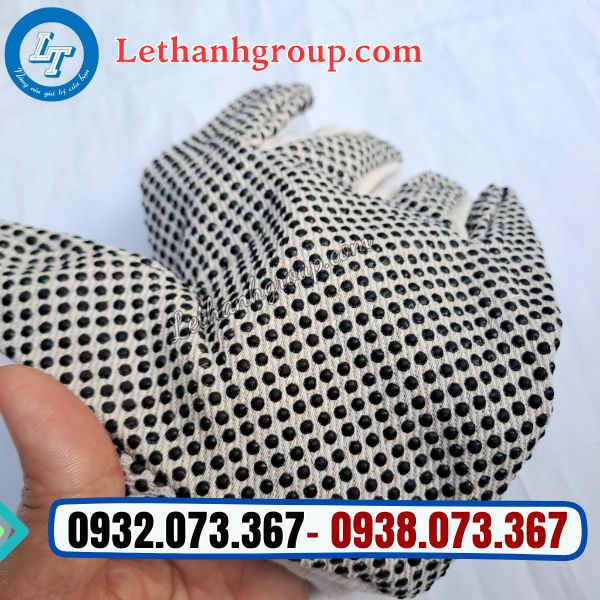 nguồn sỉ găng tay vải bạt phủ hạt nhựa giá rẻ bao ship hcm